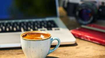 Cozy workspace with coffee
