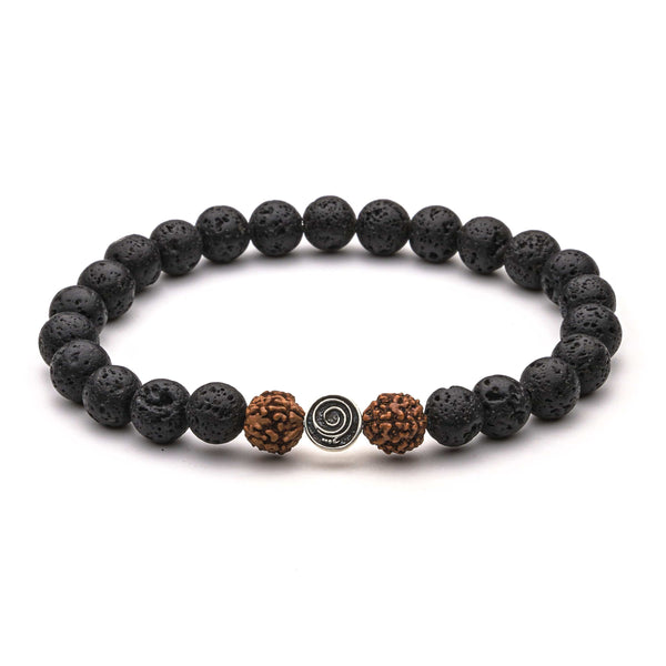 GROUNDED IN GRATITUDE LAVA STONE BRACELET MEN'S